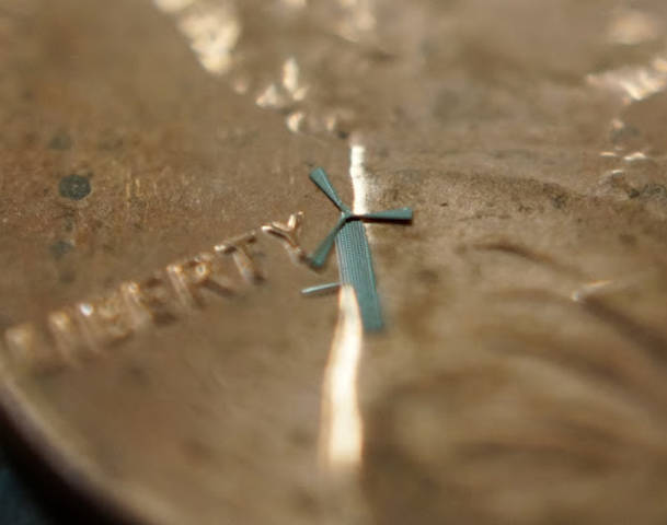 An actual micro-windmill from UT-Arlington, held against a penny An actual micro-windmill from UT-Arlington, held against a penny