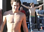He really IS the next Bieber! Austin Mahone shows off fit physique and his underwear while shooting commercial