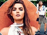 Here comes the bride... on a skateboard! Newlywed model Bambi Northwood-Blyth shows off her stunning figure as she poses for edgy Elle fashion shoot