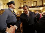 I am the law: Barlyn told MailOnline that Christie, pictured today at his State of his State address, 'throws people under the bus to protect himself and insulate himself from accountability' and others are 'intimidated to remain silent'