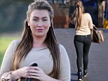 Back on the treadmill: Lauren Goodger shows off her curves in tight Lycra as she heads to the gym for first time this year