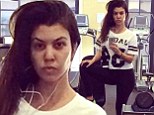 'Back at it!' Kourtney Kardashian posts make-up free selfie from the gym as she starts a health kick
