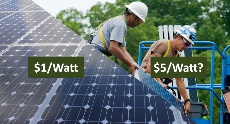 5 dollars per Watt for a solar system, why