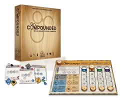 Photo of chemistry-based board game, “Compounded” Photo of chemistry-based board game, “Compounded”