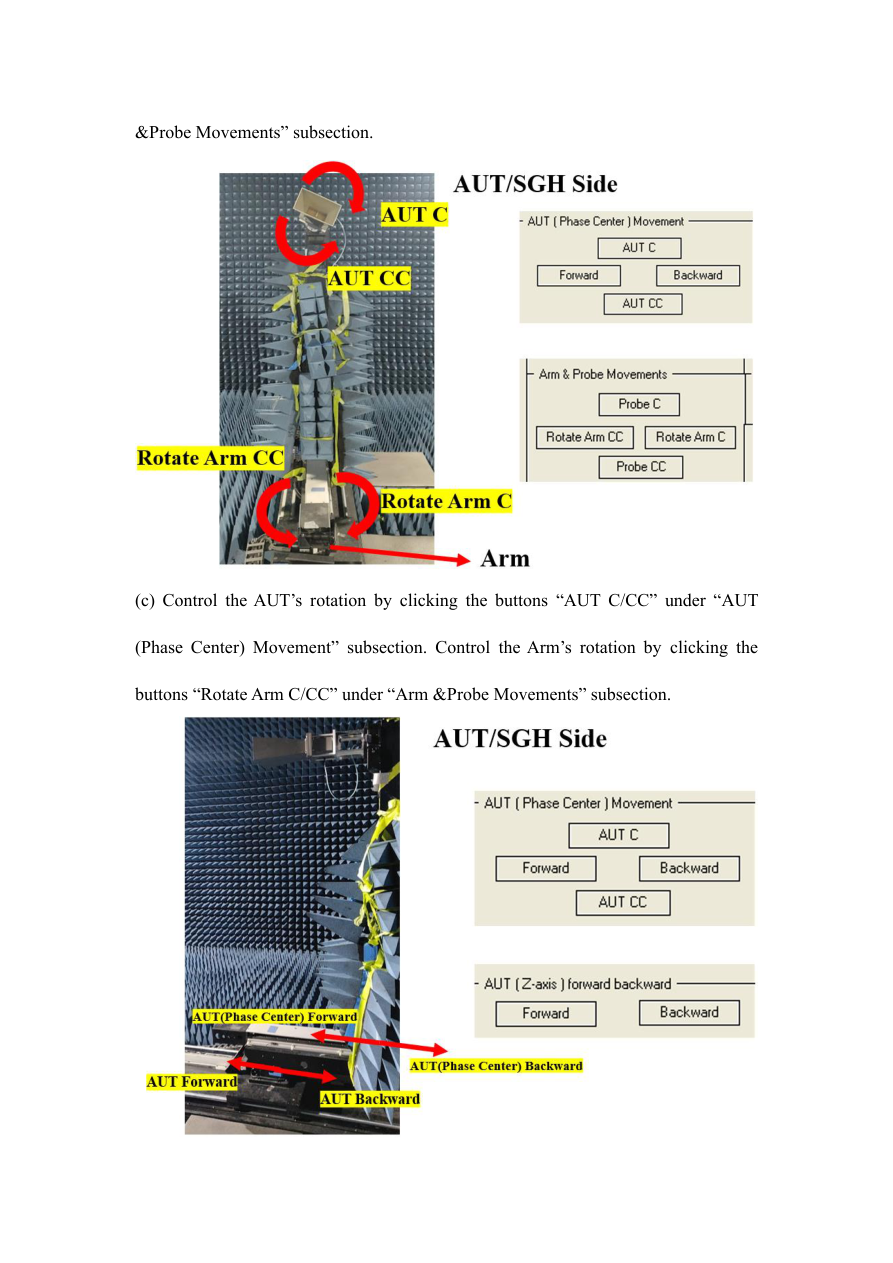 AUT and arm rotation controls