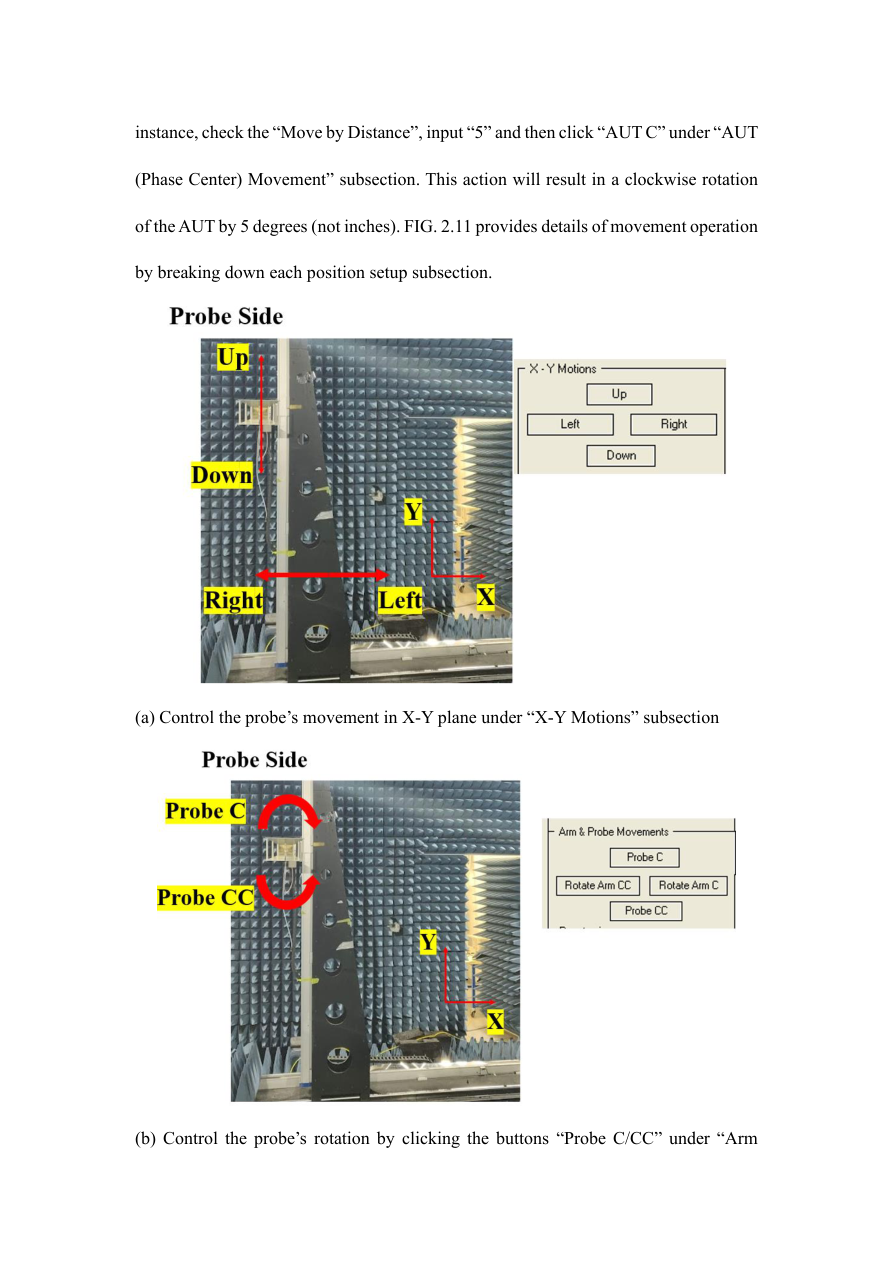 Probe motion and coordinate system